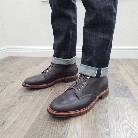 Photo by cgbaird2 on February 8, 2024 of the Alden x Stitchdown Stitchup in Horween Arabica Lux Calfskin.