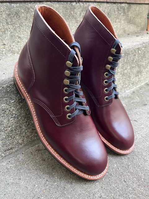 Photo by drew_15 on October 6, 2023 of the Grant Stone Diesel Boot in Horween Color 8 Chromexcel.