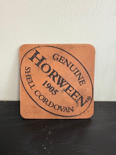 Photo by drew_15 on October 8, 2025 of the Pacific Handmade Coaster in Horween Bourbon Shell Cordovan.