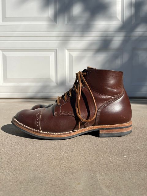 Photo by udi on November 5, 2022 of the Viberg Boondocker BCT in Horween Pigment Brown Workshoe Butt.