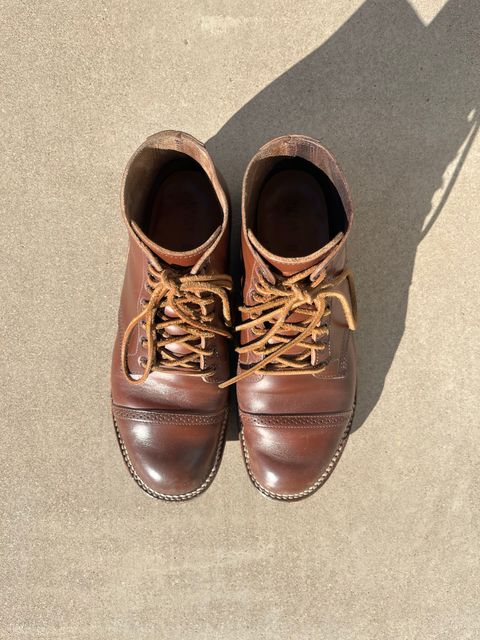Photo by udi on November 5, 2022 of the Viberg Boondocker BCT in Horween Pigment Brown Workshoe Butt.