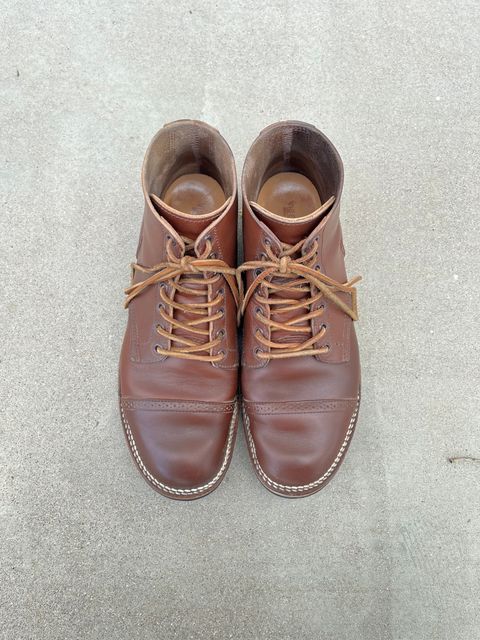 Photo by udi on January 4, 2023 of the Viberg Boondocker BCT in Horween Pigment Brown Workshoe Butt.