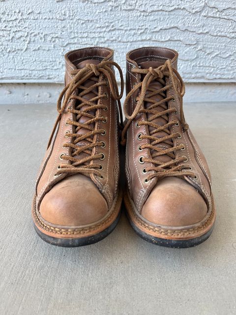 Photo by udi on December 4, 2024 of the Thorogood 1892 Portage in Horween Natural Chromexcel.