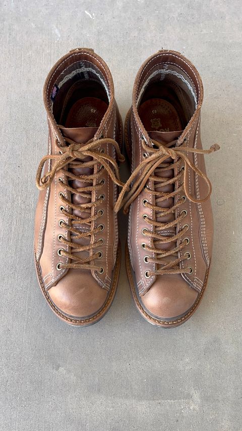 Photo by udi on February 5, 2025 of the Thorogood 1892 Portage in Horween Natural Chromexcel.