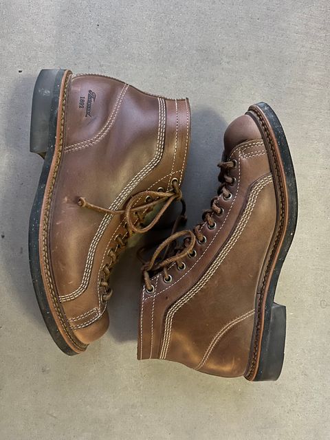 Photo by udi on March 6, 2025 of the Thorogood 1892 Portage in Horween Natural Chromexcel.