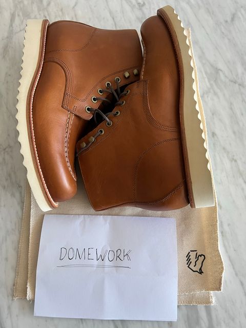 Photo by Jester_AU on October 2, 2022 of the Grant Stone Brass Boot in Badalassi Carlo Saddle Tan Minerva.
