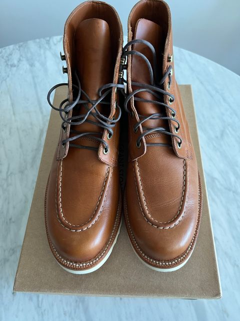 Photo by Jester_AU on October 2, 2022 of the Grant Stone Brass Boot in Badalassi Carlo Saddle Tan Minerva.