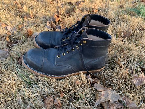 Photo by baltbootguy on January 1, 2023 of the Iron Boots Unlisted Model in Maryam Black Hand-Dyed Horsehide.