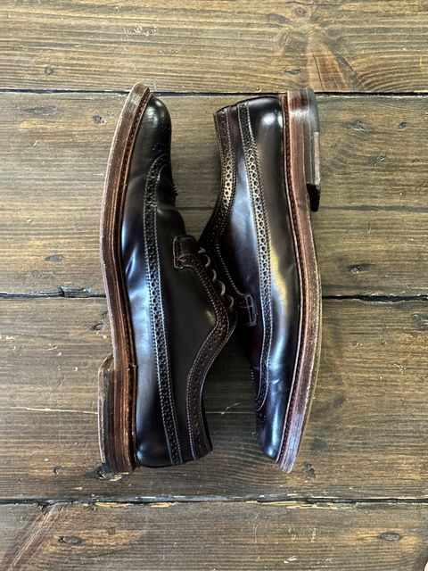 Photo by full_brogue on December 4, 2022 of the Alden Long Wing Blucher in Horween Color 8 Shell Cordovan.