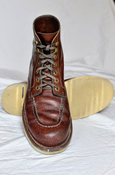 Photo by SKopp on April 2, 2024 of the Grant Stone Brass Boot in Badalassi Carlo Saddle Tan Minerva.