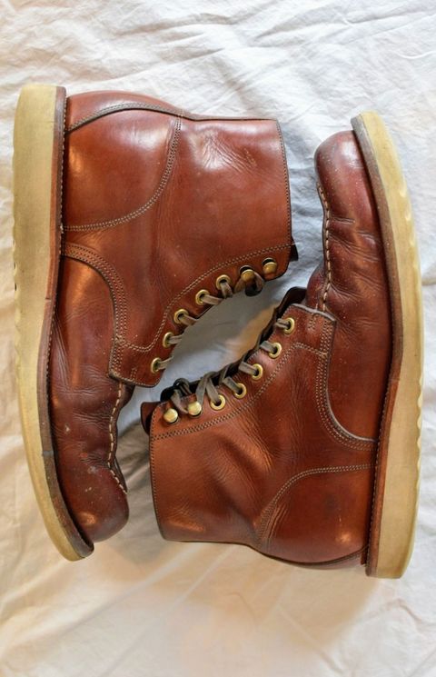 Photo by SKopp on April 2, 2024 of the Grant Stone Brass Boot in Badalassi Carlo Saddle Tan Minerva.