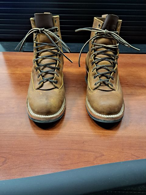 Photo by jdog21 on November 9, 2022 of the Nicks Lace To Toe in Horween Orange Predator.
