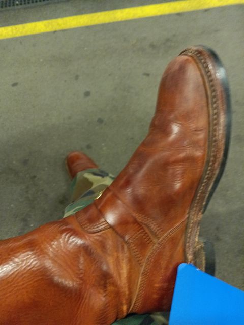 Photo by Legroch on October 3, 2023 of the John Lofgren Wabash Engineer Boots in Badalassi Carlo Cognac Minerva.