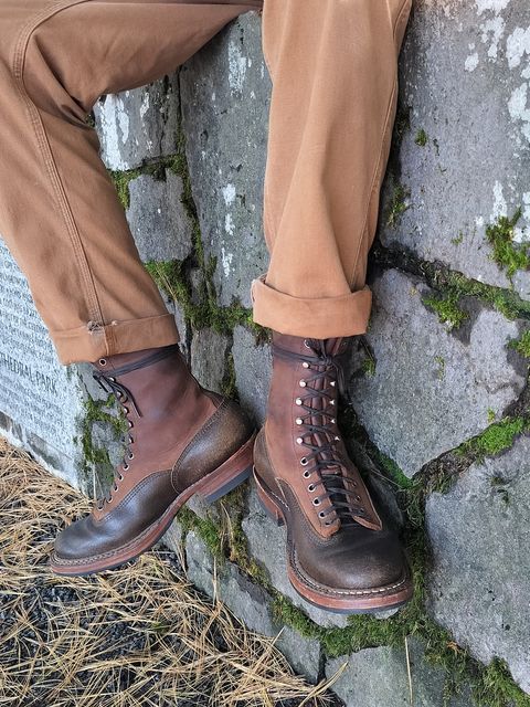 Photo by a1moyer on October 21, 2024 of the White's 375 LTT Construction Boot in Seidel Distressed Smooth & Horween Olive Waxed Flesh.