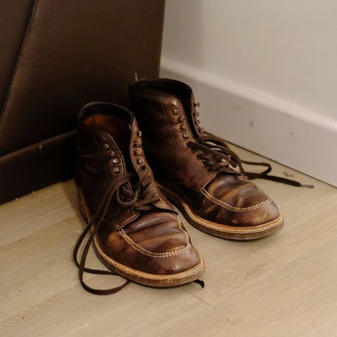 Photo by mvilla on April 18, 2025 of the Alden Indy Boot in Horween Brown Chromexcel.