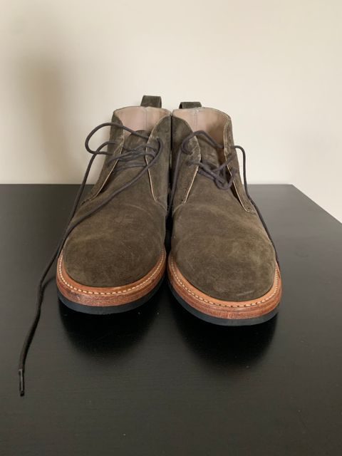 Photo by natjow on November 5, 2022 of the Taylor Stitch Unlisted Model in Olive Suede.