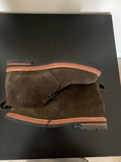 Photo by natjow on November 5, 2022 of the Taylor Stitch Unlisted Model in Olive Suede.
