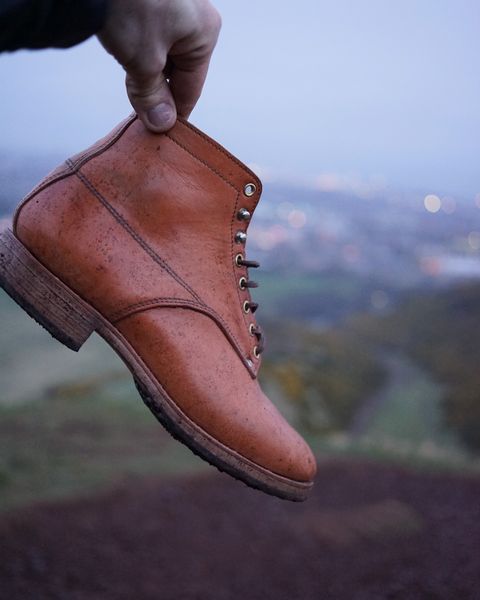 Photo by germanshoeguy on March 27, 2025 of the Self-Made Service Boot Model Stacy in Conceria Walpier Natural Buttero.
