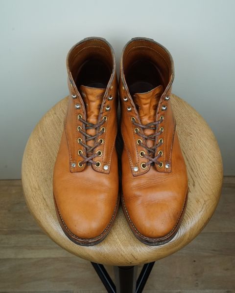 Photo by germanshoeguy on April 3, 2025 of the Self-Made Service Boot Model Stacy in Conceria Walpier Natural Buttero.