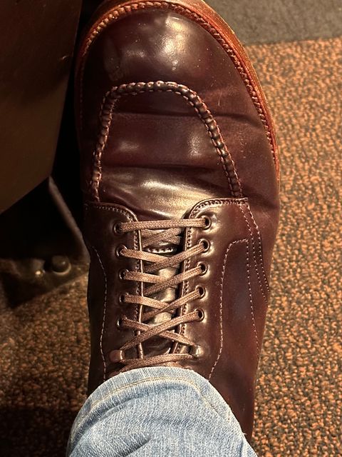Photo by NoDadBod81 on October 6, 2023 of the Alden Indy Boot in Horween Color 8 Shell Cordovan.