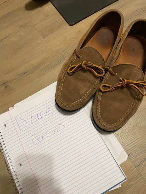 Photo by csburkhalter on November 9, 2023 of the Rancourt & Co. Gilman Camp Moc in Horween Natural Chromexcel Roughout.