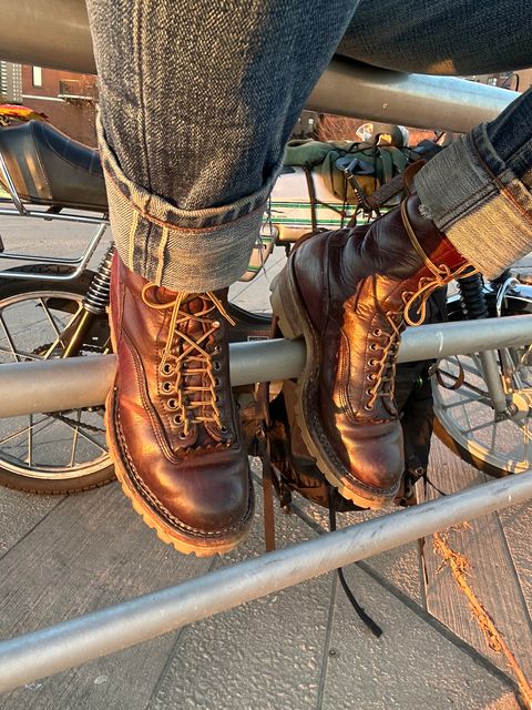 Photo by bootblack on November 18, 2024 of the White's Bounty Hunter in Horween Color 8 Chromexcel.