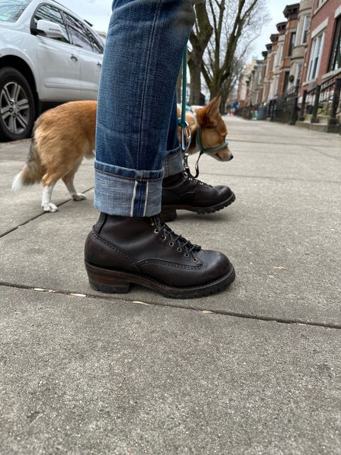 Photo by bootblack on December 22, 2022 of the Wesco Highliner in brown (polished black).