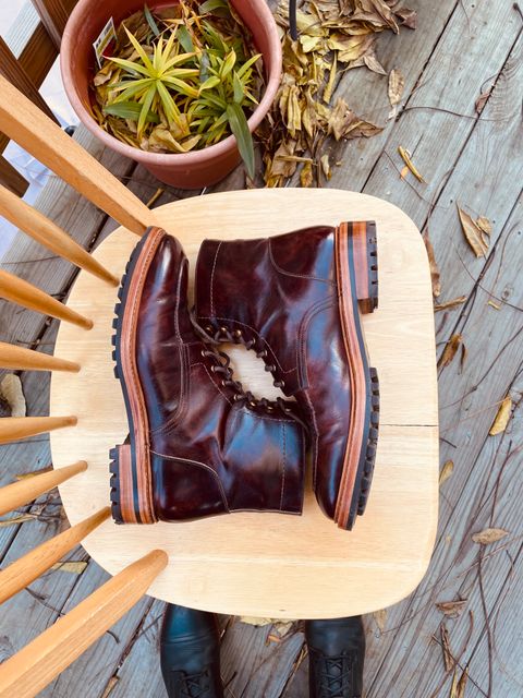 Photo by ohheyboots on November 5, 2023 of the Blkbrd Shoemaker Custom Fred Boot in Zonta Museum Calf.