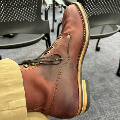 Photo by endlessmike on October 10, 2023 of the NF Bootmaker Fritz Boot in Tempesti Baku & Horween Tumbled Black Chromexcel.