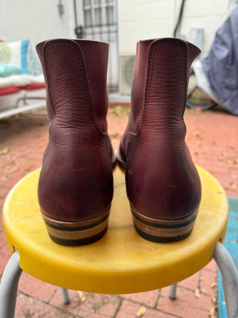 Photo by endlessmike on December 1, 2023 of the NF Bootmaker Fritz Boot in Tempesti Baku & Horween Tumbled Black Chromexcel.