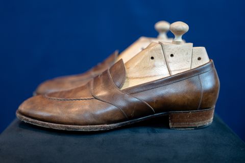 Photo by ImaGoat on February 5, 2026 of the Wayman Bespoke Full Strap Penny Loafer in Gold Brown Museum Calf.