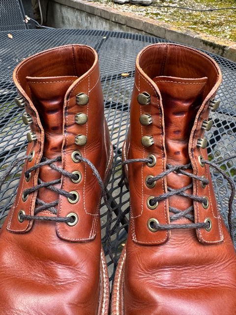 Photo by ridepaso on April 2, 2025 of the Grant Stone Diesel Boot in Badalassi Carlo Saddle Tan Minerva.