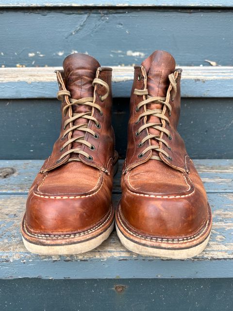 Photo by scratch.awl on February 5, 2024 of the Red Wing 6-Inch Classic Moc in S.B. Foot Copper Rough and Tough.