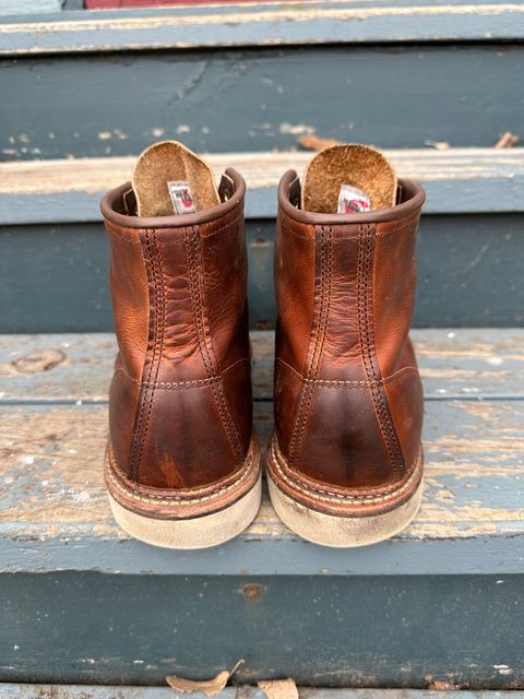 Photo by scratch.awl on March 3, 2024 of the Red Wing 6-Inch Classic Moc in S.B. Foot Copper Rough and Tough.
