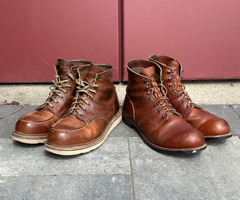 Photo by scratch.awl on April 3, 2024 of the Red Wing 6-Inch Classic Moc in S.B. Foot Copper Rough and Tough.