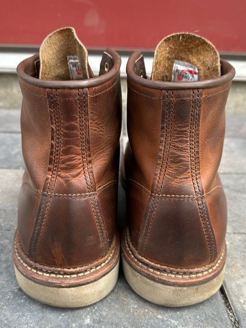 Photo by scratch.awl on April 3, 2024 of the Red Wing 6-Inch Classic Moc in S.B. Foot Copper Rough and Tough.