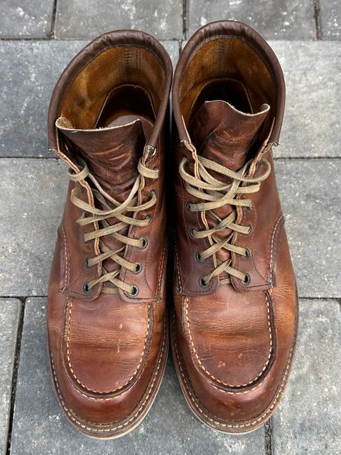 Photo by scratch.awl on April 3, 2024 of the Red Wing 6-Inch Classic Moc in S.B. Foot Copper Rough and Tough.