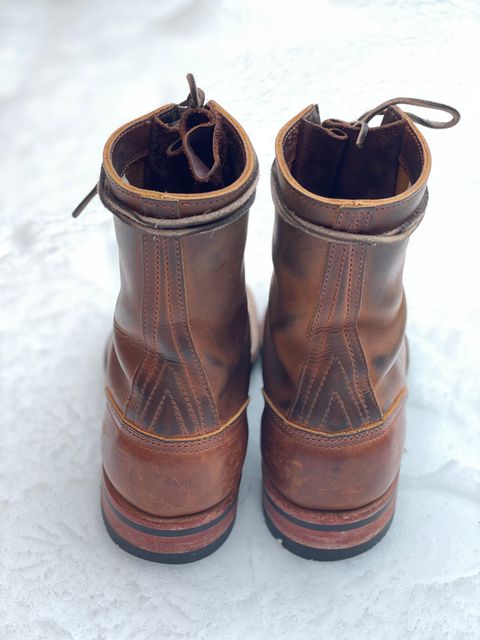 Photo by alecxreno on January 2, 2023 of the Nicks Officer in Horween Orange Predator.