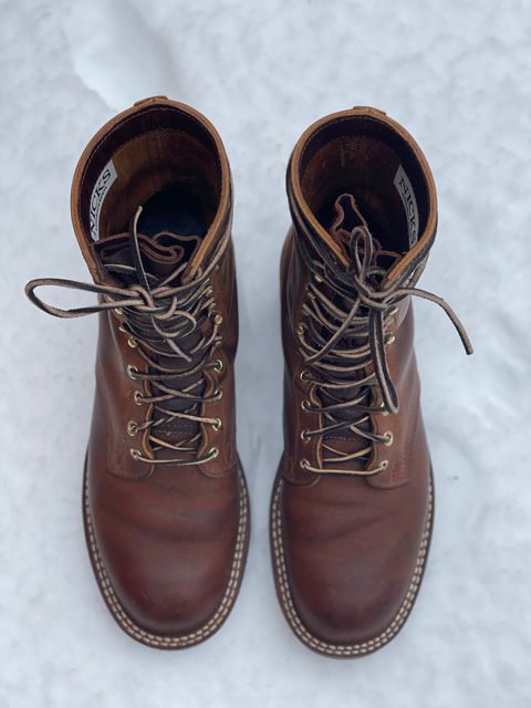 Photo by alecxreno on January 2, 2023 of the Nicks Officer in Horween Orange Predator.
