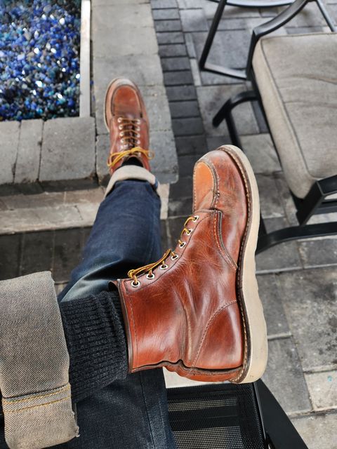 Photo by som1 on September 9, 2025 of the Red Wing 6-Inch Classic Moc in S.B. Foot Oro Legacy.