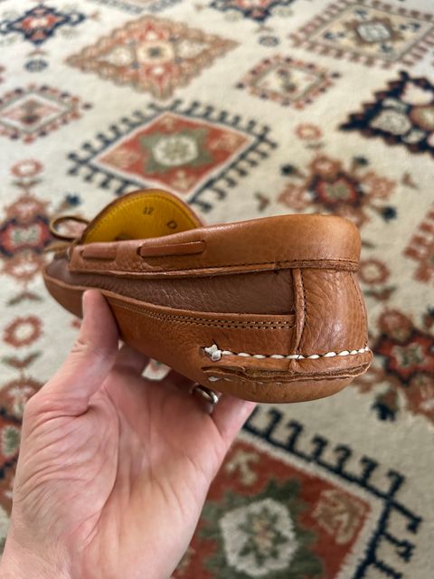 Photo by solly on October 1, 2025 of the Town View Leather Moccasins ‘Ole Maine Comfort Classic Double Sole in Honey Bull Hide.