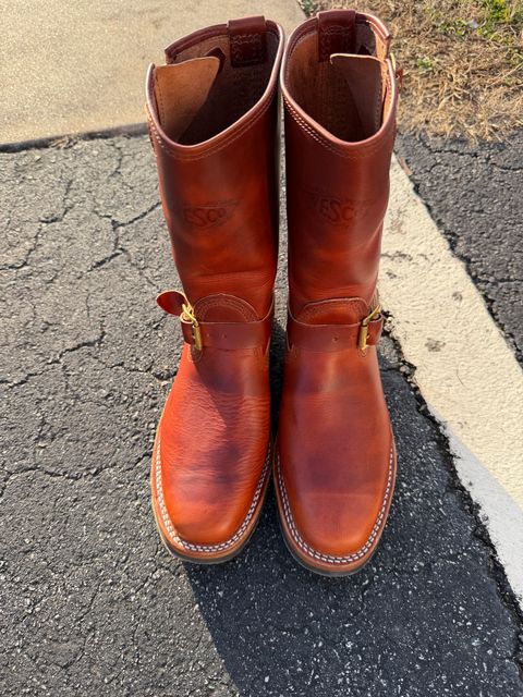 Photo by Shannmoody on January 5, 2026 of the Wesco Mister Lou in Wickett & Craig Tan Oiled Latigo.