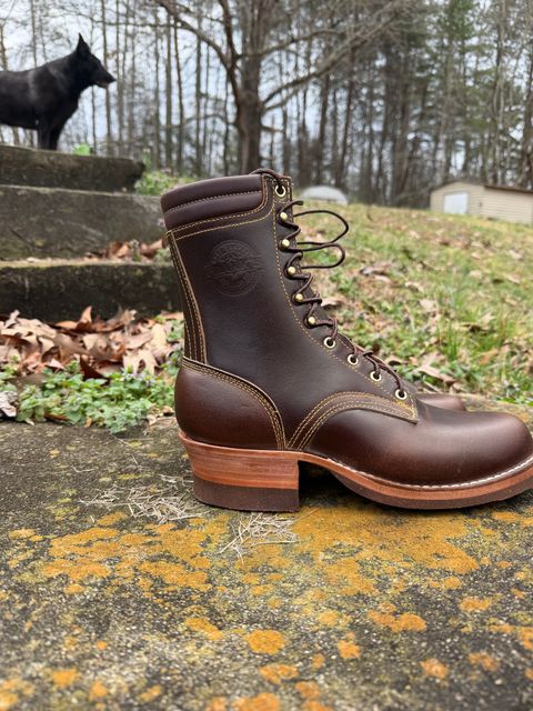 Photo by Shannmoody on February 21, 2026 of the Frank's Boots Type 2 Highlander in Horween Cinnamon Waxed Flesh.