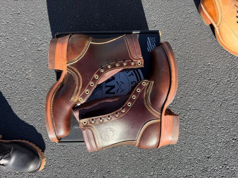 Photo by Shannmoody on February 20, 2026 of the Frank's Boots Type 2 Highlander in Horween Cinnamon Waxed Flesh.