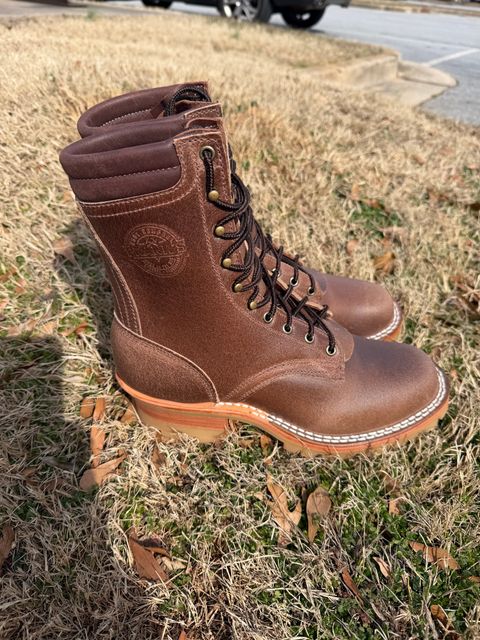 Photo by Shannmoody on February 10, 2026 of the Frank's Boots Type 2 Highlander in Horween Natural Waxed Flesh.