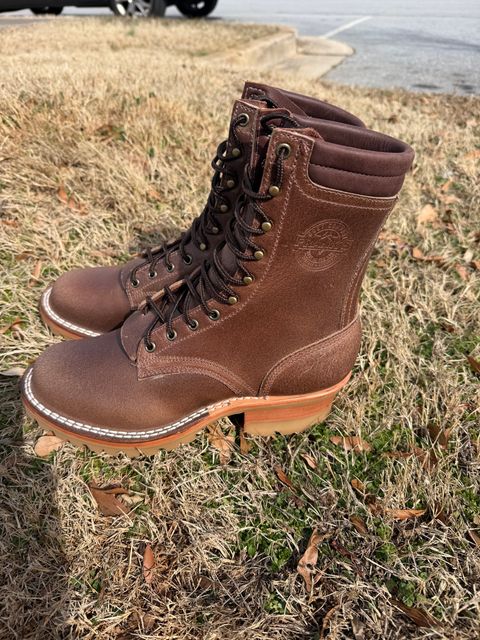 Photo by Shannmoody on February 10, 2026 of the Frank's Boots Type 2 Highlander in Horween Natural Waxed Flesh.