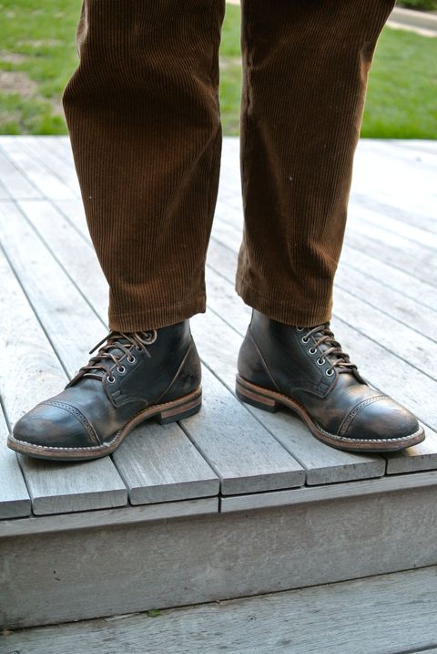 Photo by nootboot on March 4, 2023 of the Viberg Service Boot BCT in Maryam Black Teacore Horsebutt.