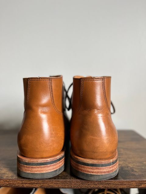Photo by brogued on April 1, 2024 of the Viberg Service Boot BCT in Horween Bourbon Workshoe Butt.