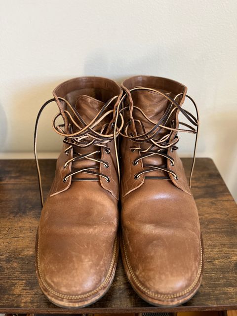 Photo by brogued on December 1, 2024 of the Viberg Service Boot in Maryam Taupe TPR Horsebutt.