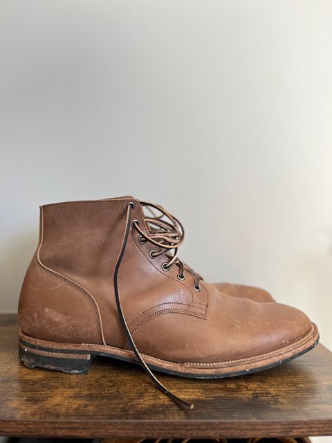 Photo by brogued on February 1, 2025 of the Viberg Service Boot in Maryam Taupe TPR Horsebutt.
